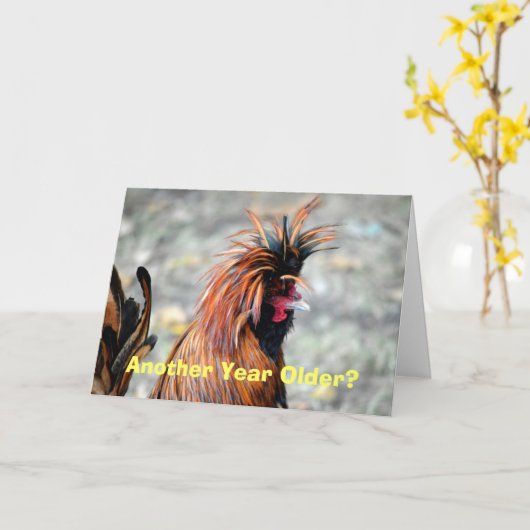 Gelukkige Verjaardag Poolse Kreeft Haan Kaart (Gele Bloem)