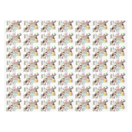 Gelukkige Verjaardag Possum Taart Tafelkleed (Voorkant (Horizontaal))