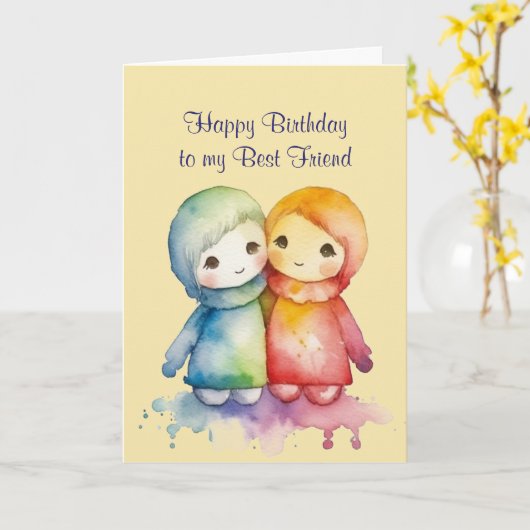 Gelukkige verjaardag Prachtige beste vriend Kaart (Gele Bloem)
