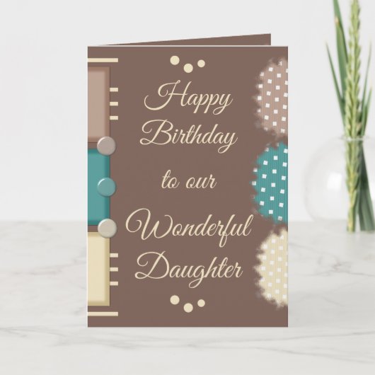 Gelukkige Verjaardag prachtige dochter bruin Kaart (Voorkant)