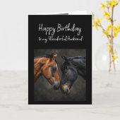 Gelukkige Verjaardag Prachtige Man Paarden Kaart (Gele Bloem)