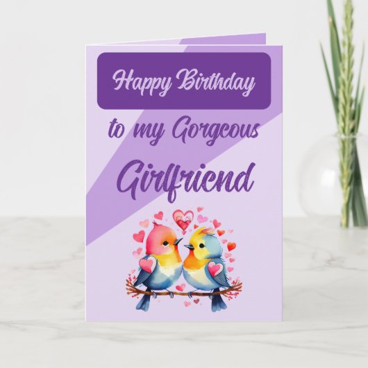 Gelukkige verjaardag prachtige vriendinnen paarse  kaart (Voorkant)