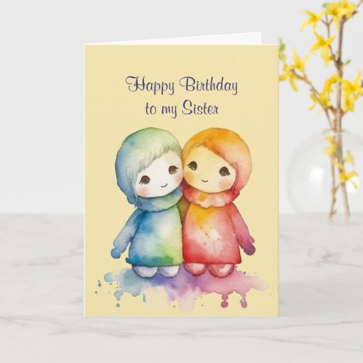 Gelukkige Verjaardag Prachtige Zuster Kaart (Gele Bloem)