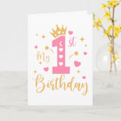 Gelukkige Verjaardag Prinses 1e Verjaardag Kaart (Gele Bloem)