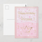 Gelukkige verjaardag prinses briefkaart (Voorkant / Achterkant)