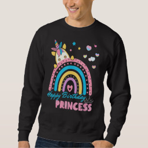 Gelukkige Verjaardag Prinses Eenhoorn & Regenboog  Trui