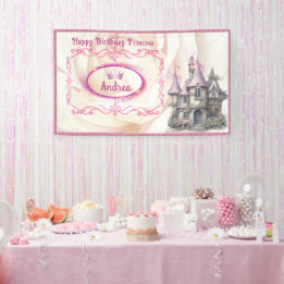 Gelukkige Verjaardag Prinses & Fairy Tale Party Ba Spandoek
