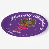 Gelukkige verjaardag prinses! papieren bordje (Gekanteld)