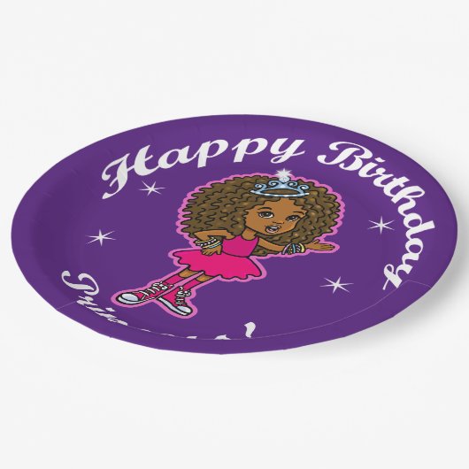 Gelukkige verjaardag prinses! papieren bordje (Gekanteld)