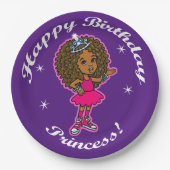 Gelukkige verjaardag prinses! papieren bordje (Voorkant)