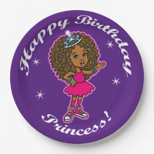 Gelukkige verjaardag prinses! papieren bordje