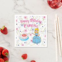 Gelukkige Verjaardag Prinses Papieren Servet