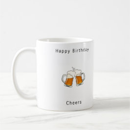 Gelukkige verjaardag, proost bier koffiemok