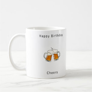 Gelukkige verjaardag, proost bier koffiemok