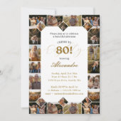Gelukkige verjaardag Proost op 80 jaar Fotocollage Kaart (Voorkant)