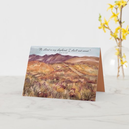 Gelukkige verjaardag Psalm 23 Schriftuurlijke Bijb Kaart (Gele Bloem)