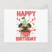 Gelukkige Verjaardag Pug Bulldog Briefkaart (Voorkant)