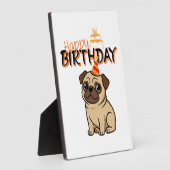 GELUKKIGE VERJAARDAG PUG FOTOPLAAT (Zijkant)