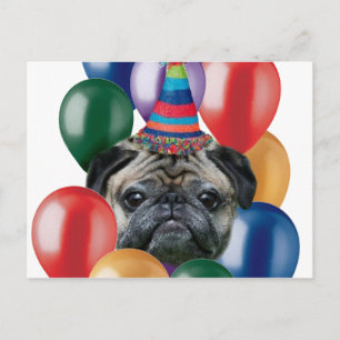 Gelukkige verjaardag Pug hond Briefkaart