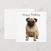 gelukkige verjaardag pug kaart (Voorkant / Achterkant)