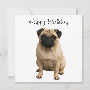 gelukkige verjaardag pug kaart