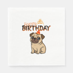 GELUKKIGE VERJAARDAG PUG SERVET