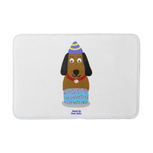 Gelukkige Verjaardag Pup Medium Bath Mat