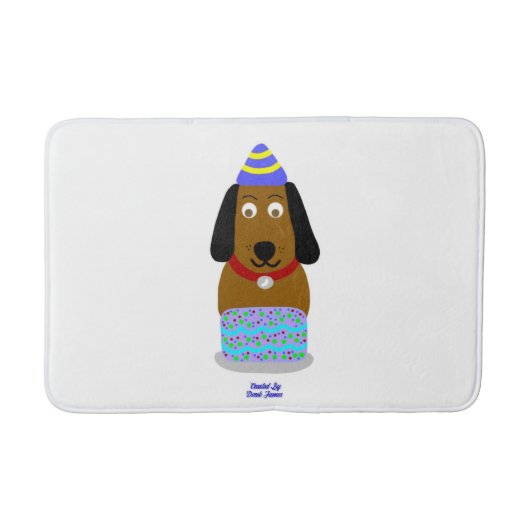 Gelukkige Verjaardag Pup Medium Bath Mat (Voorkant)