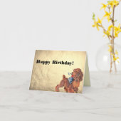 Gelukkige Verjaardag  Puppy Dog Kaart (Gele Bloem)