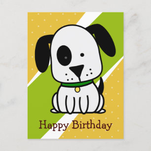 Gelukkige verjaardag puppy hond feestdagenkaart