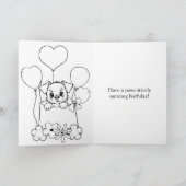 Gelukkige Verjaardag Puppy Hond Kleurplaat Kaart (Binnen)