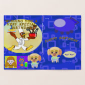 Gelukkige Verjaardag Puppy Ruimteschip Chef Ducky Folie Kaarten (Binnen)