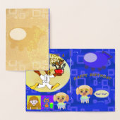 Gelukkige Verjaardag Puppy Ruimteschip Chef Ducky Folie Kaarten (Display)