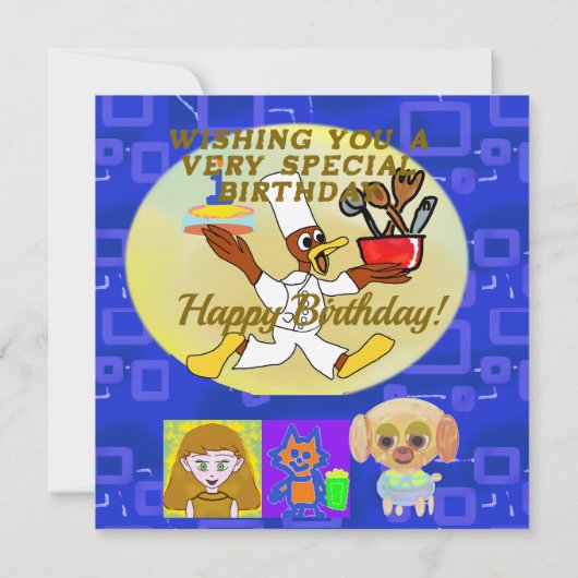 Gelukkige Verjaardag Puppy Ruimteschip Chef Ducky  Notitiekaartje (Achterkant)