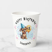 Gelukkige Verjaardag Puppy Verjaardag Papieren Cup Papieren Bekers (Voorkant)