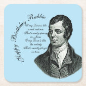 Gelukkige Verjaardag Rabbie - Robert Burns Kartonnen Onderzetters (Voorkant)