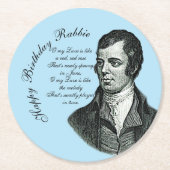 Gelukkige Verjaardag Rabbie - Robert Burns Ronde Kartonnen Onderzetter (Voorkant)