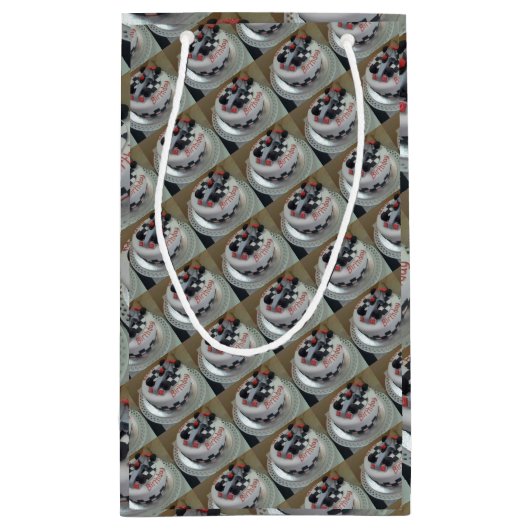 Gelukkige verjaardag raceauto cadeau tas klein cadeauzakje (Achterkant)