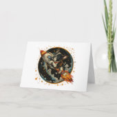 Gelukkige Verjaardag Raketschip Franse Bulldog Kaart (Voorkant)