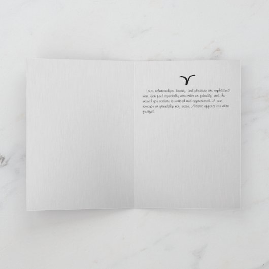 Gelukkige Verjaardag Ram Elegante Horoscoop Kaart (Binnen)