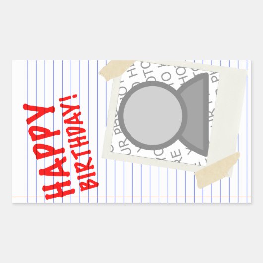 gelukkige verjaardag rechthoekige sticker (Voorkant)