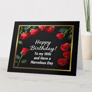 Gelukkige Verjaardag Red Rose Vrouw Kaart