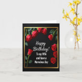 Gelukkige Verjaardag Red Rose Vrouw Kaart (Gele Bloem)