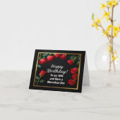 Gelukkige Verjaardag Red Rose Vrouw Kaart (Gele Bloem)