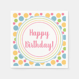 Gelukkige Verjaardag Regenboog kleuren Servet