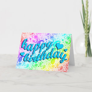 Gelukkige Verjaardag : Regenboog Paisley : Kaart