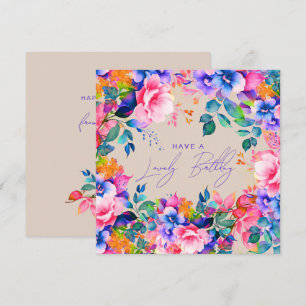 Gelukkige Verjaardag Regenboog Tuin Bloemen Champa Kaart