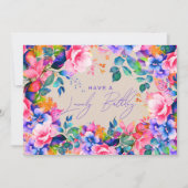 Gelukkige Verjaardag Regenboog Tuin Bloemen Champa Kaart (Voorkant)