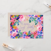Gelukkige Verjaardag Regenboog Tuin Bloemen Champa Kaart (Voorkant / Achterkant in situ)