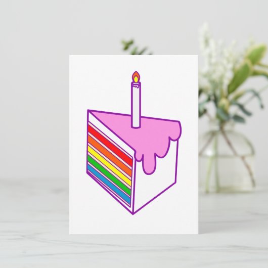 gelukkige verjaardag regenboogtaart kaart (Staand voorkant)